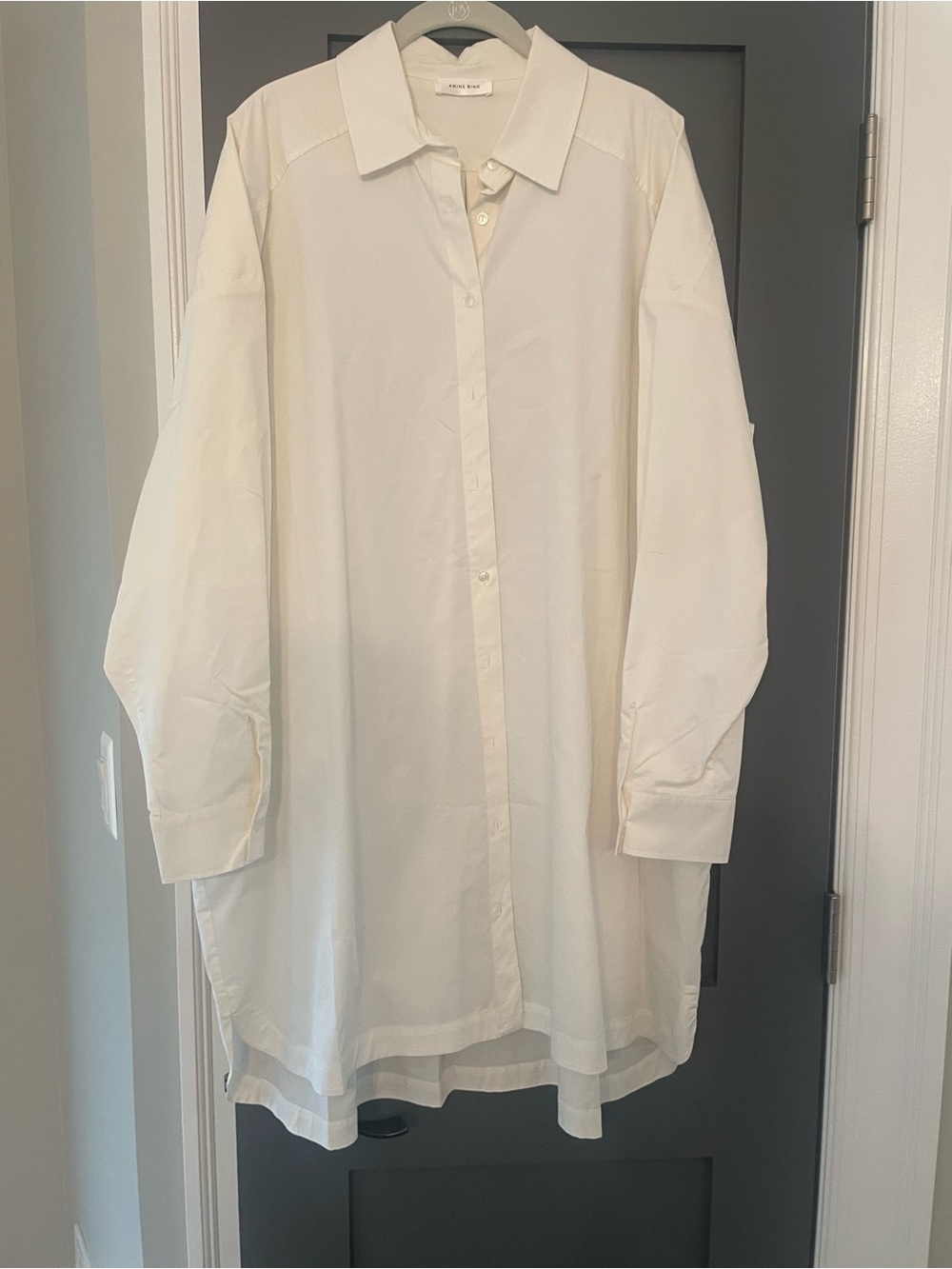 Anine Bing Oversized Cream Button-Down Shirt
